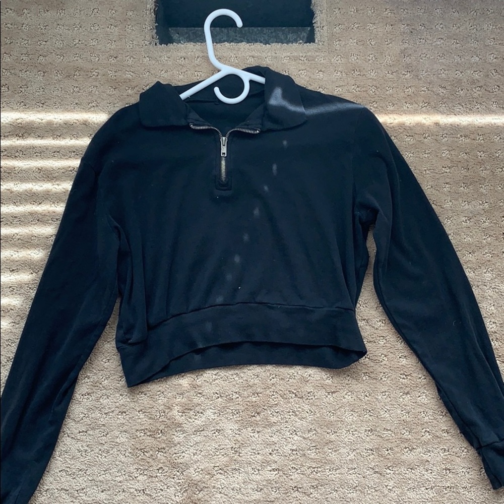 brandy melville cropped quarter zip